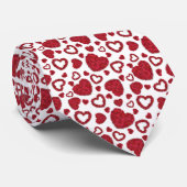 Hearts Red Roses Pattern Minimalist Valentine's ネクタイ (ロール)