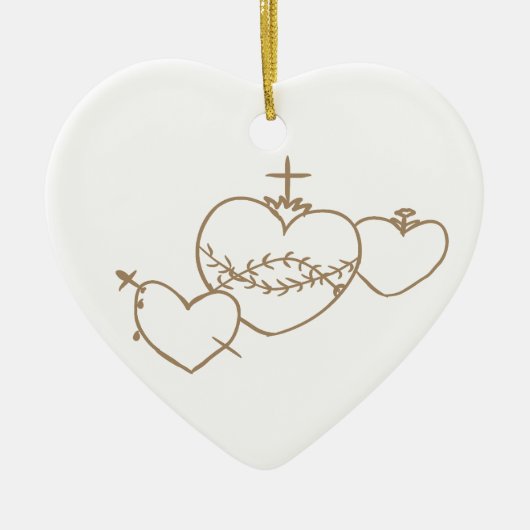 Hearts Rosary Christmas Ornament セラミックオーナメント (正面)