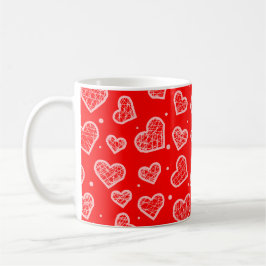 Hearts Seamless Pattern コーヒーマグカップ