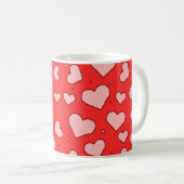 Hearts Seamless Pattern  コーヒーマグカップ (正面右)