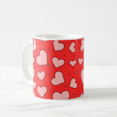 Hearts Seamless Pattern  コーヒーマグカップ (正面左)