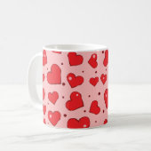 Hearts Seamless Pattern  コーヒーマグカップ (正面左)