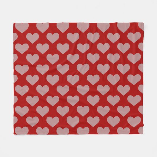 Hearts Seamless Pattern  フリースブランケット (正面(横))