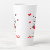 Hearts Stealer Cute Stick Figure Love Design カフェラテマグ (正面)