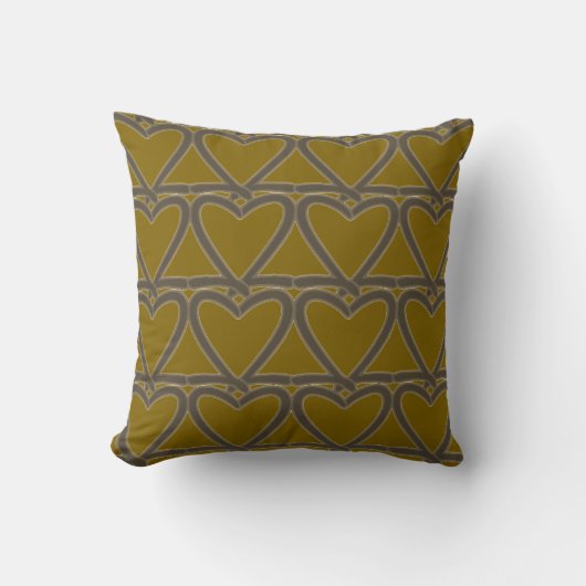 "Hearts Throw Pillow クッション (正面)