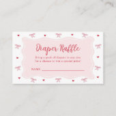 Hearts Valentine Baby Shower Diaper Raffle Tickets エンクロージャーカード (正面)