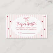 Hearts Valentine Baby Shower Diaper Raffle Tickets エンクロージャーカード (正面)