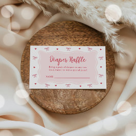Hearts Valentine Baby Shower Diaper Raffle Tickets エンクロージャーカード