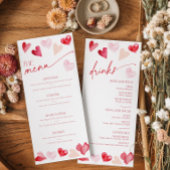 Hearts Valentines Day Food and Drinks Menu Card