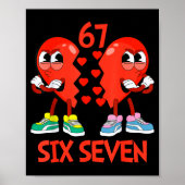 Hearts Valentines Funny Six Seven 6 7 Meme Gen Alp ポスター (正面)