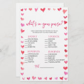 Hearts What's In Your Purse? Bridal Shower Game  便箋 (正面/裏面)