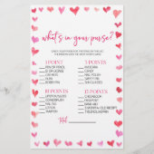 Hearts What's In Your Purse? Bridal Shower Game  便箋 (正面)