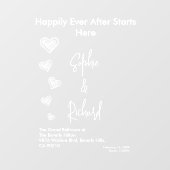 Hearts White Weddings Celebrating Love Romance ウィンドウサイン (シート)