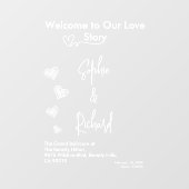 Hearts White Weddings Celebrating Love Romance ウィンドウサイン (シート)