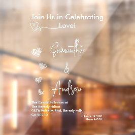 Hearts White Weddings Celebrating Love Romance ウィンドウサイン