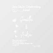 Hearts White Weddings Celebrating Love Romance ウィンドウサイン (シート)