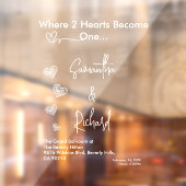 Hearts White Weddings Celebrating Love Romance ウィンドウサイン (シート2)