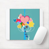 Hearts with Blue Rays マウスパッド (マウス)