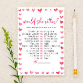 Hearts Would She Rather? Bridal Shower Game  便箋