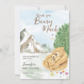 Heartwarming Beige Mountain Bear Family Beary Much サンキューカード (正面)