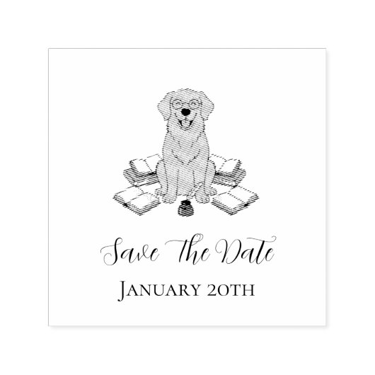 Heartwarming Dog Graduation Party Save The Date セルフインキングスタンプ (デザイン)