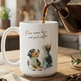 Heartwarming Gaze: Pour Some Love Custom コーヒーマグカップ
