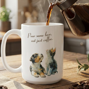 Heartwarming Gaze: Pour Some Love Custom コーヒーマグカップ
