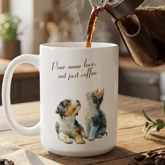 Heartwarming Gaze: Pour Some Love Custom コーヒーマグカップ