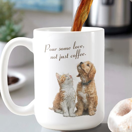 Heartwarming Gaze: Pour Some Love Custom コーヒーマグカップ