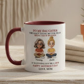 Heartwarming Mother Daughter Cartoon Red Quote  マグカップ