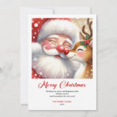 Heartwarming Santa And Rudolph Christmas Greeting  シーズンカード (正面)