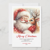 Heartwarming Santa And Rudolph Story Christmas  シーズンカード (正面)