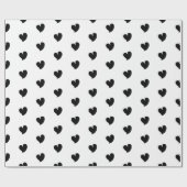 Hearty Hearts - Black and White - Wrapping Paper ラッピングペーパー (フラット)
