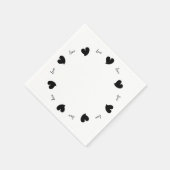 Hearty Hearts Black - Custom Text スタンダードカクテルナプキン (角)