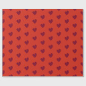 Hearty Hearts - Burgundy and Red - Wrapping Paper ラッピングペーパー (フラット)