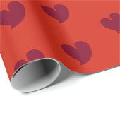 Hearty Hearts - Burgundy and Red - Wrapping Paper ラッピングペーパー (ロールコーナー)