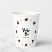 Hearty Hearts Dark Brown - Custom Text and Logo 紙コップ (裏面)