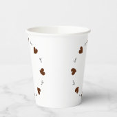 Hearty Hearts Dark Brown - Custom Text  Paper Cups 紙コップ (左)