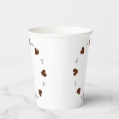 Hearty Hearts Dark Brown - Custom Text Paper Cups 紙コップ (右)