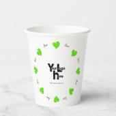 Hearty Hearts Green - Custom Text and Logo 紙コップ (正面)