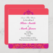 HeartyPartyラズベリーとマゼンタダマスクハート セーブザデート (正面/裏面)