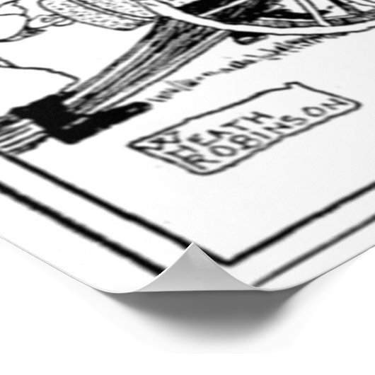 Heath Robinson Cracking Nuts World War I Cartoon F ポスター (角)