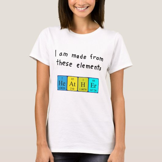 Heather期別テーブル名のシャツ Tシャツ (正面)