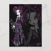 "Heather"ピンクバレンタインデー花妖精ポスト シーズンポストカード (正面)