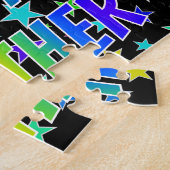 "HEATHER"名、おもしろい"ハッピーバースデー" ジグソーパズル (側面)