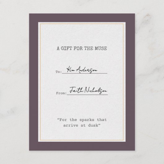 Heather & Dusk Graduation Gift Insert Card サンキューカード (正面)