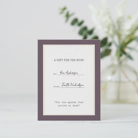 Heather & Dusk Graduation Gift Insert Card サンキューカード (スタンド正面)