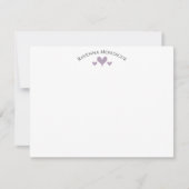 Heather Elegant Classic Hearts Striped Note Card ノートカード (正面)