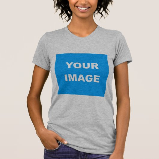 Heather Gray画像フォト写真ロゴの追加 Tシャツ (正面)