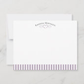 Heather Modern Open Hearts Striped Note Card ノートカード (正面)